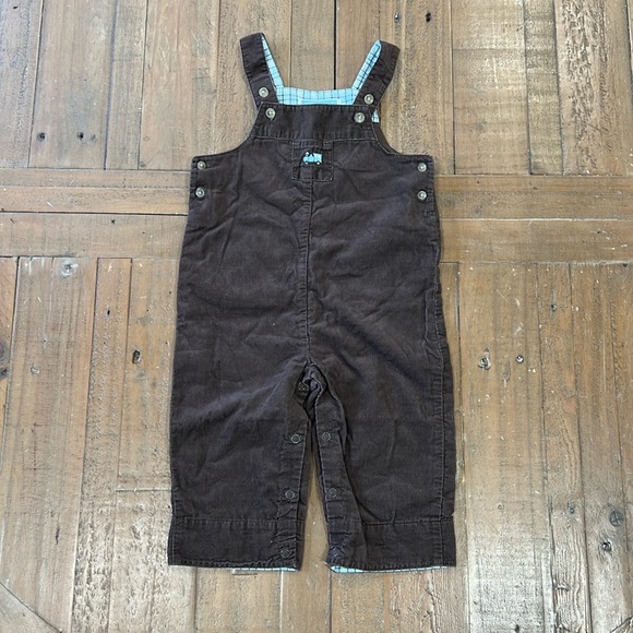Janie and jack brown corduroy train overalls - Picture 1 of 5